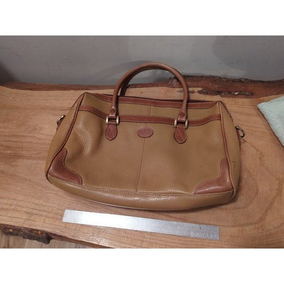 Liz Claiborne Handbags - Liz Claiborne Handbag Small Brown Leather Doctor Style Tote  Logo Vintage *